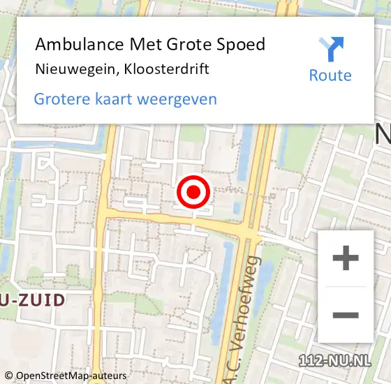 Locatie op kaart van de 112 melding: Ambulance Met Grote Spoed Naar Nieuwegein, Kloosterdrift op 19 juli 2018 01:39