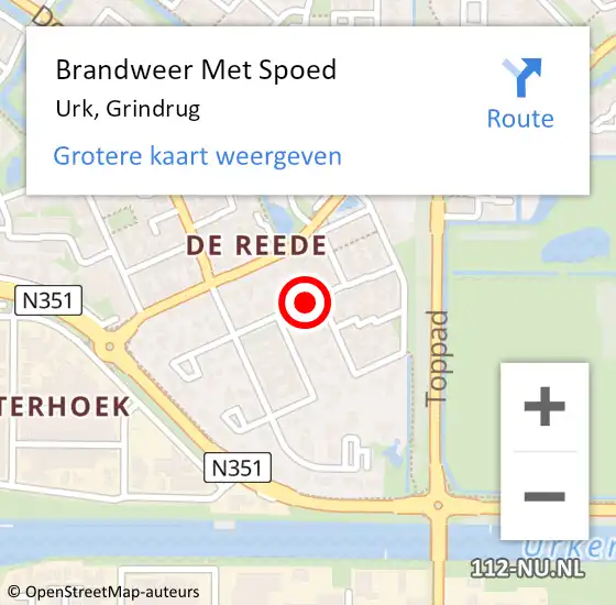 Locatie op kaart van de 112 melding: Brandweer Met Spoed Naar Urk, Grindrug op 19 juli 2018 03:43