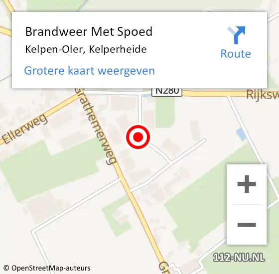 Locatie op kaart van de 112 melding: Brandweer Met Spoed Naar Kelpen-Oler, Kelperheide op 19 juli 2018 03:58