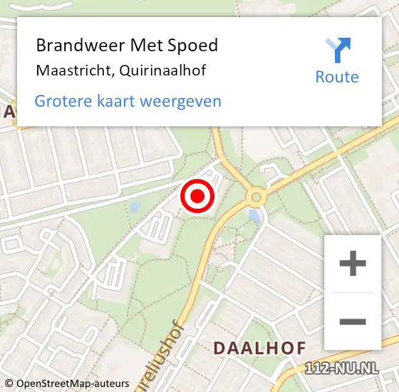 Locatie op kaart van de 112 melding: Brandweer Met Spoed Naar Maastricht, Quirinaalhof op 19 juli 2018 04:53