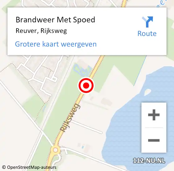 Locatie op kaart van de 112 melding: Brandweer Met Spoed Naar Reuver, Rijksweg op 19 juli 2018 06:39