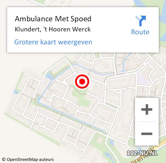 Locatie op kaart van de 112 melding: Ambulance Met Spoed Naar Klundert, 't Hooren Werck op 19 juli 2018 07:02