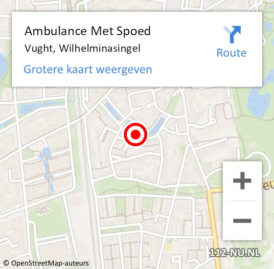 Locatie op kaart van de 112 melding: Ambulance Met Spoed Naar Vught, Wilhelminasingel op 19 juli 2018 08:56