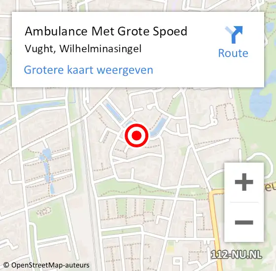 Locatie op kaart van de 112 melding: Ambulance Met Grote Spoed Naar Vught, Wilhelminasingel op 19 juli 2018 09:08