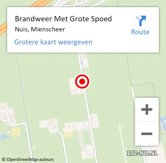 Locatie op kaart van de 112 melding: Brandweer Met Grote Spoed Naar Nuis, Mienscheer op 19 juli 2018 09:32