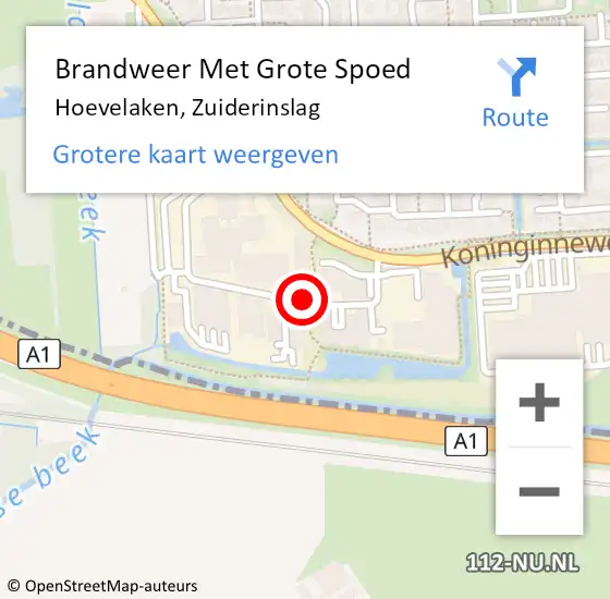 Locatie op kaart van de 112 melding: Brandweer Met Grote Spoed Naar Hoevelaken, Zuiderinslag op 19 juli 2018 10:07