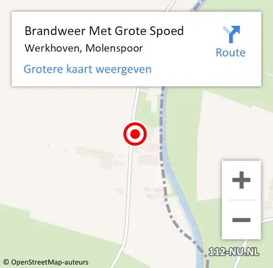 Locatie op kaart van de 112 melding: Brandweer Met Grote Spoed Naar Werkhoven, Molenspoor op 24 september 2013 09:35