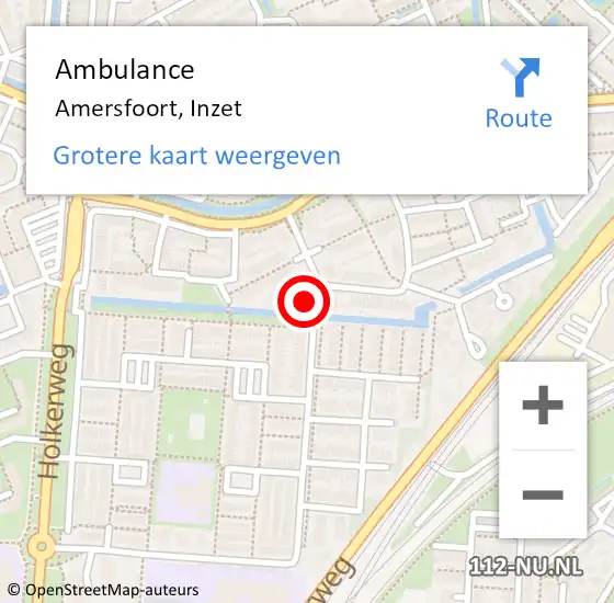 Locatie op kaart van de 112 melding: Ambulance Amersfoort, Inzet op 19 juli 2018 10:28