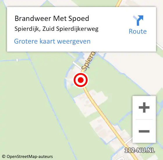 Locatie op kaart van de 112 melding: Brandweer Met Spoed Naar Spierdijk, Zuid Spierdijkerweg op 19 juli 2018 10:38