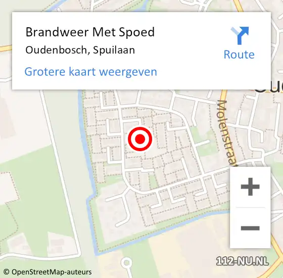 Locatie op kaart van de 112 melding: Brandweer Met Spoed Naar Oudenbosch, Spuilaan op 19 juli 2018 10:53