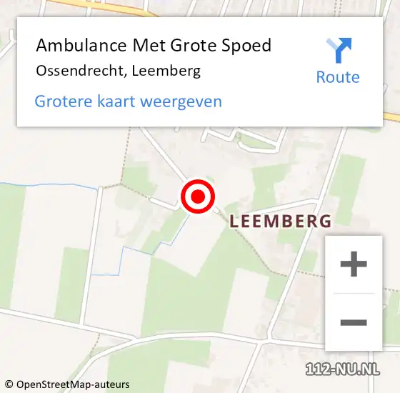 Locatie op kaart van de 112 melding: Ambulance Met Grote Spoed Naar Ossendrecht, Leemberg op 19 juli 2018 11:20