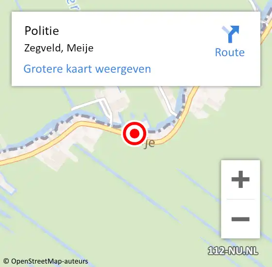 Locatie op kaart van de 112 melding: Politie Zegveld, Meije op 19 juli 2018 11:57