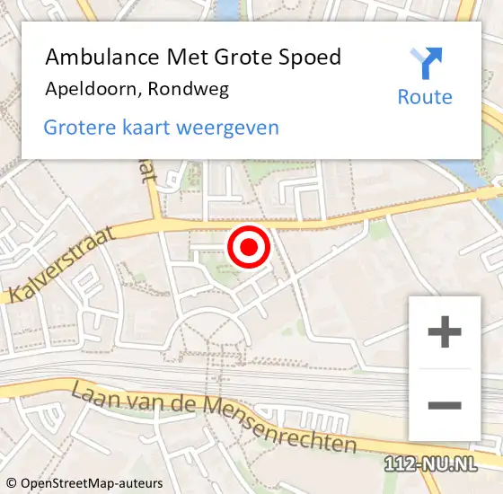 Locatie op kaart van de 112 melding: Ambulance Met Grote Spoed Naar Apeldoorn, Rondweg op 19 juli 2018 12:04