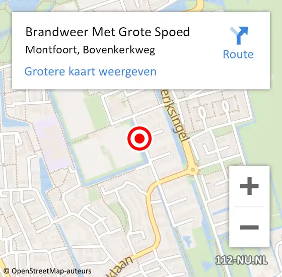 Locatie op kaart van de 112 melding: Brandweer Met Grote Spoed Naar Montfoort, Bovenkerkweg op 19 juli 2018 14:15