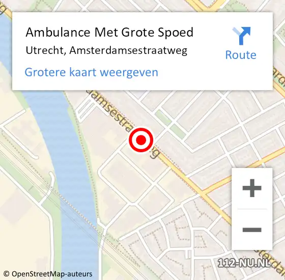 Locatie op kaart van de 112 melding: Ambulance Met Grote Spoed Naar Utrecht, Amsterdamsestraatweg op 19 juli 2018 14:28