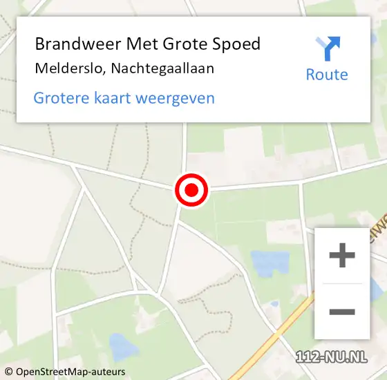 Locatie op kaart van de 112 melding: Brandweer Met Grote Spoed Naar Melderslo, Nachtegaallaan op 19 juli 2018 15:00