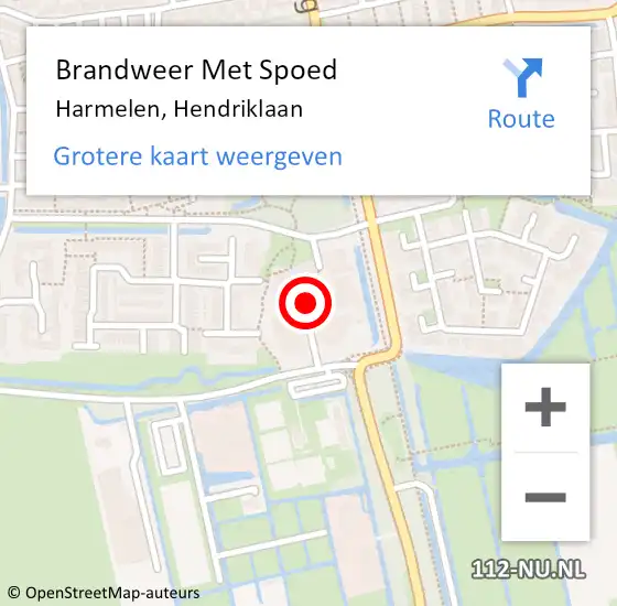 Locatie op kaart van de 112 melding: Brandweer Met Spoed Naar Harmelen, Hendriklaan op 19 juli 2018 15:10