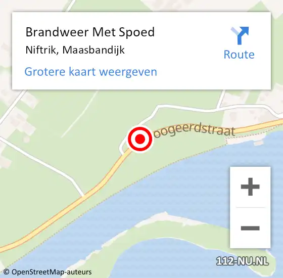 Locatie op kaart van de 112 melding: Brandweer Met Spoed Naar Niftrik, Maasbandijk op 19 juli 2018 16:15