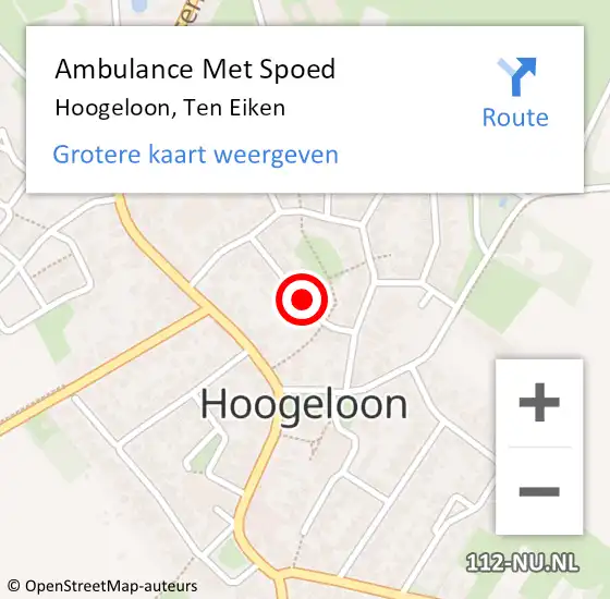 Locatie op kaart van de 112 melding: Ambulance Met Spoed Naar Hoogeloon, Ten Eiken op 19 juli 2018 16:55