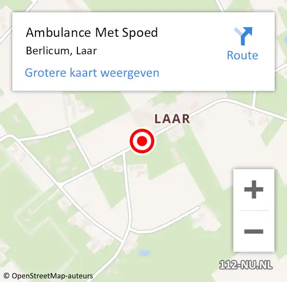 Locatie op kaart van de 112 melding: Ambulance Met Spoed Naar Berlicum, Laar op 19 juli 2018 17:11