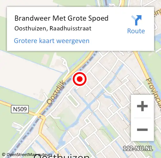 Locatie op kaart van de 112 melding: Brandweer Met Grote Spoed Naar Oosthuizen, Raadhuisstraat op 19 juli 2018 17:34