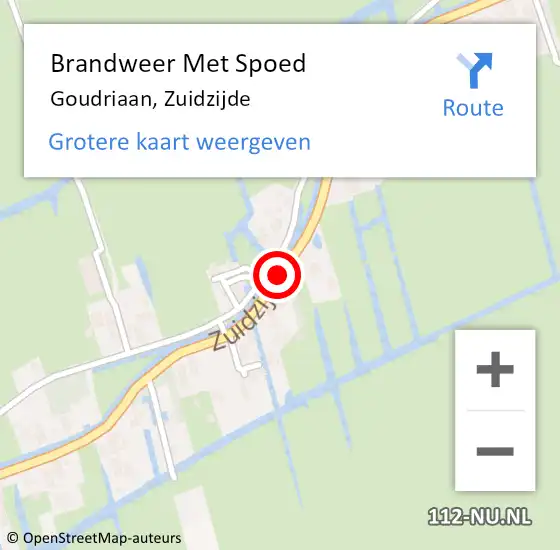 Locatie op kaart van de 112 melding: Brandweer Met Spoed Naar Goudriaan, Zuidzijde op 19 juli 2018 18:42