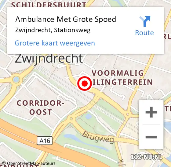 Locatie op kaart van de 112 melding: Ambulance Met Grote Spoed Naar Zwijndrecht, Stationsweg op 19 juli 2018 19:24