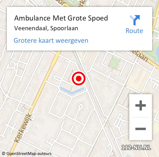 Locatie op kaart van de 112 melding: Ambulance Met Grote Spoed Naar Veenendaal, Spoorlaan op 19 juli 2018 21:22