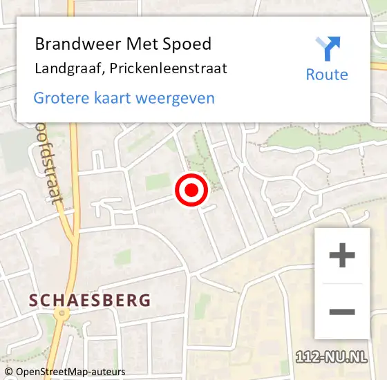 Locatie op kaart van de 112 melding: Brandweer Met Spoed Naar Landgraaf, Prickenleenstraat op 19 juli 2018 22:06