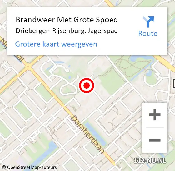 Locatie op kaart van de 112 melding: Brandweer Met Grote Spoed Naar Driebergen-Rijsenburg, Jagerspad op 19 juli 2018 22:06