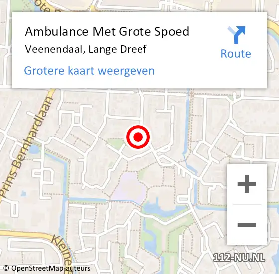 Locatie op kaart van de 112 melding: Ambulance Met Grote Spoed Naar Veenendaal, Lange Dreef op 19 juli 2018 22:52