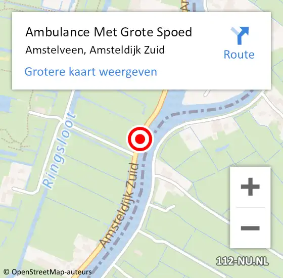 Locatie op kaart van de 112 melding: Ambulance Met Grote Spoed Naar Amstelveen, Amsteldijk Zuid op 20 juli 2018 00:12