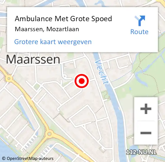 Locatie op kaart van de 112 melding: Ambulance Met Grote Spoed Naar Maarssen, Mozartlaan op 20 juli 2018 00:37