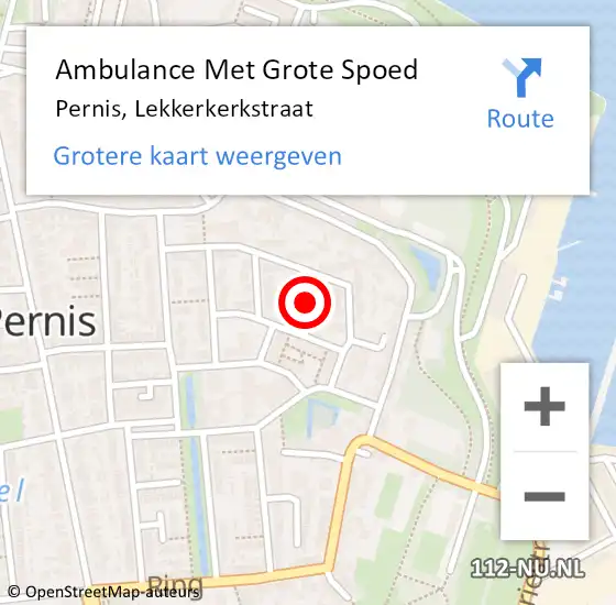 Locatie op kaart van de 112 melding: Ambulance Met Grote Spoed Naar Pernis, Lekkerkerkstraat op 20 juli 2018 00:45