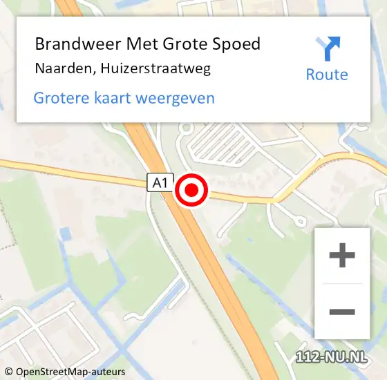 Locatie op kaart van de 112 melding: Brandweer Met Grote Spoed Naar Naarden, Huizerstraatweg op 20 juli 2018 03:13