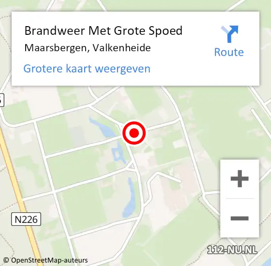 Locatie op kaart van de 112 melding: Brandweer Met Grote Spoed Naar Maarsbergen, Valkenheide op 20 juli 2018 08:33