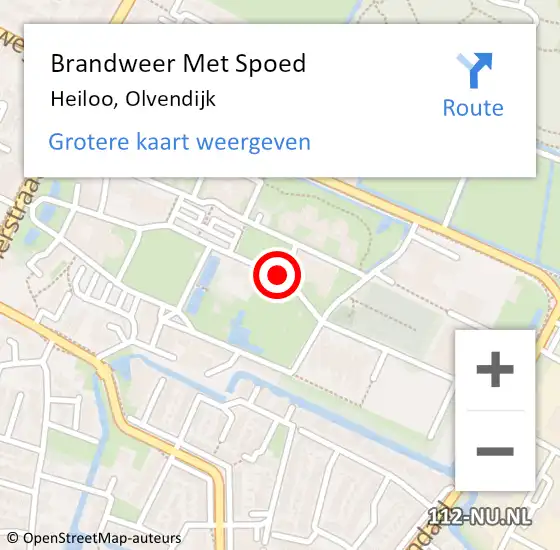 Locatie op kaart van de 112 melding: Brandweer Met Spoed Naar Heiloo, Olvendijk op 20 juli 2018 09:16