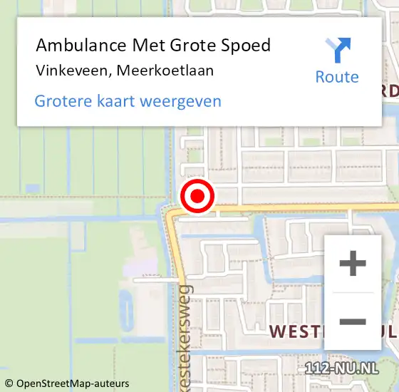 Locatie op kaart van de 112 melding: Ambulance Met Grote Spoed Naar Vinkeveen, Meerkoetlaan op 20 juli 2018 09:51