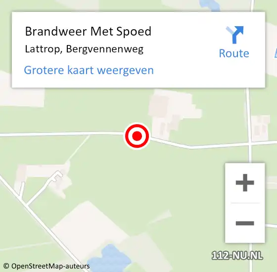 Locatie op kaart van de 112 melding: Brandweer Met Spoed Naar Lattrop, Bergvennenweg op 20 juli 2018 10:01