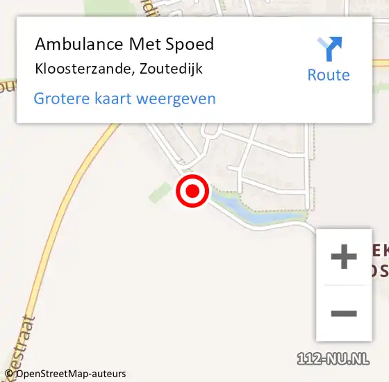 Locatie op kaart van de 112 melding: Ambulance Met Spoed Naar Kloosterzande, Zoutedijk op 20 juli 2018 10:18