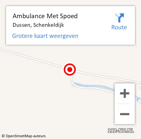 Locatie op kaart van de 112 melding: Ambulance Met Spoed Naar Dussen, Schenkeldijk op 20 juli 2018 10:22