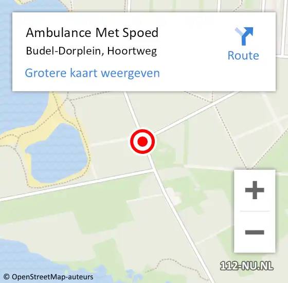 Locatie op kaart van de 112 melding: Ambulance Met Spoed Naar Budel-Dorplein, Hoortweg op 20 juli 2018 10:24