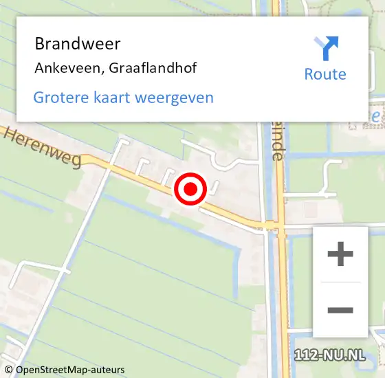 Locatie op kaart van de 112 melding: Brandweer Ankeveen, Graaflandhof op 20 juli 2018 10:50