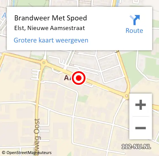 Locatie op kaart van de 112 melding: Brandweer Met Spoed Naar Elst, Oude Aamsestraat op 20 juli 2018 10:53