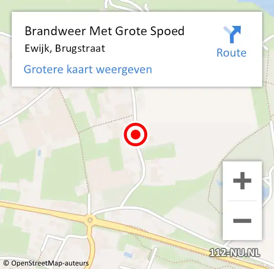 Locatie op kaart van de 112 melding: Brandweer Met Grote Spoed Naar Ewijk, Brugstraat op 20 juli 2018 10:59