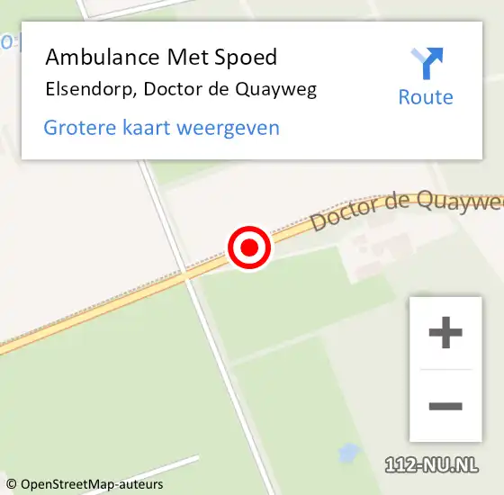 Locatie op kaart van de 112 melding: Ambulance Met Spoed Naar Elsendorp, Doctor de Quayweg op 20 juli 2018 11:01