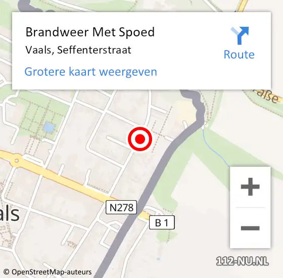 Locatie op kaart van de 112 melding: Brandweer Met Spoed Naar Vaals, Seffenterstraat op 20 juli 2018 11:10