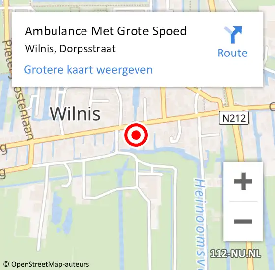 Locatie op kaart van de 112 melding: Ambulance Met Grote Spoed Naar Wilnis, Dorpsstraat op 20 juli 2018 11:40