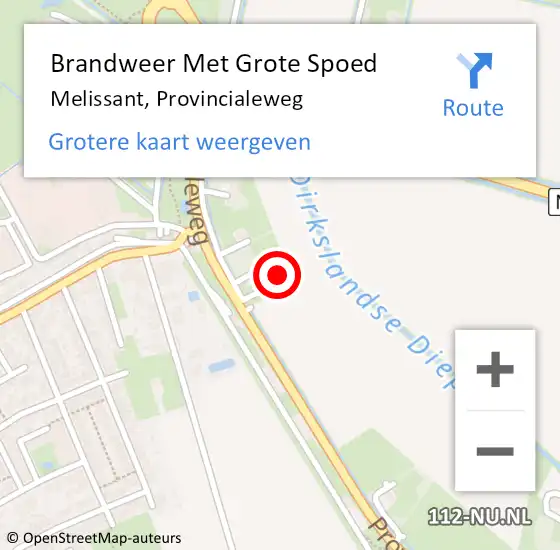 Locatie op kaart van de 112 melding: Brandweer Met Grote Spoed Naar Melissant, Provincialeweg op 20 juli 2018 11:56