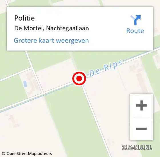 Locatie op kaart van de 112 melding: Politie De Mortel, Nachtegaallaan op 20 juli 2018 12:03